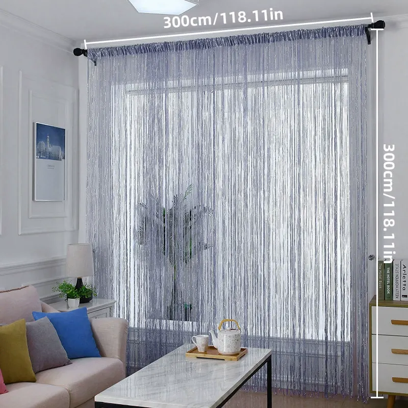 Flat Silver Metallic Foil Curtain Style 01 main product images 4