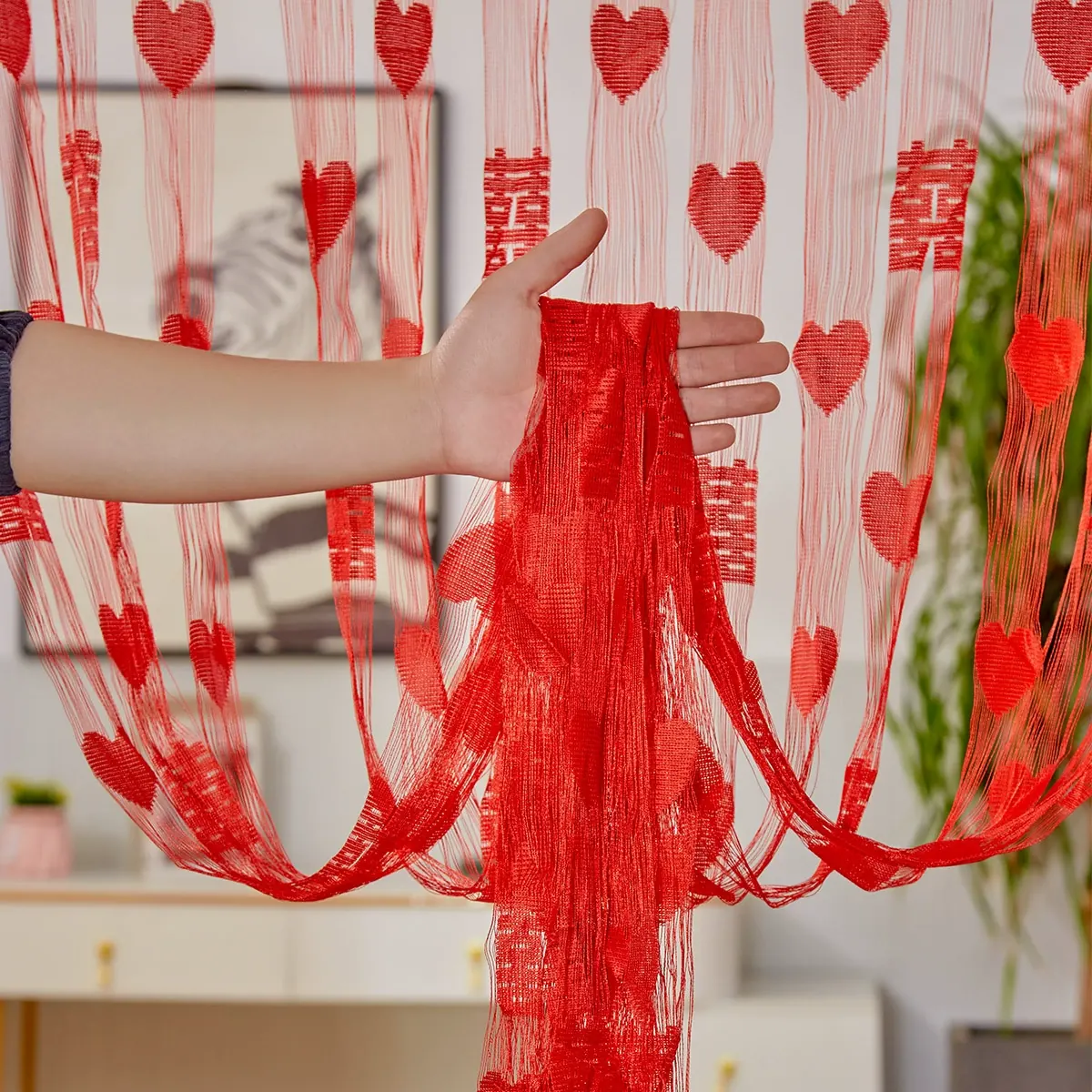 Double Happiness Heart Hanging Curtain main product images 3