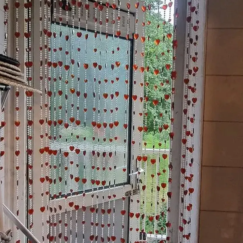 Acrylic Heart Beaded Curtain Style 02 construction and application details 1