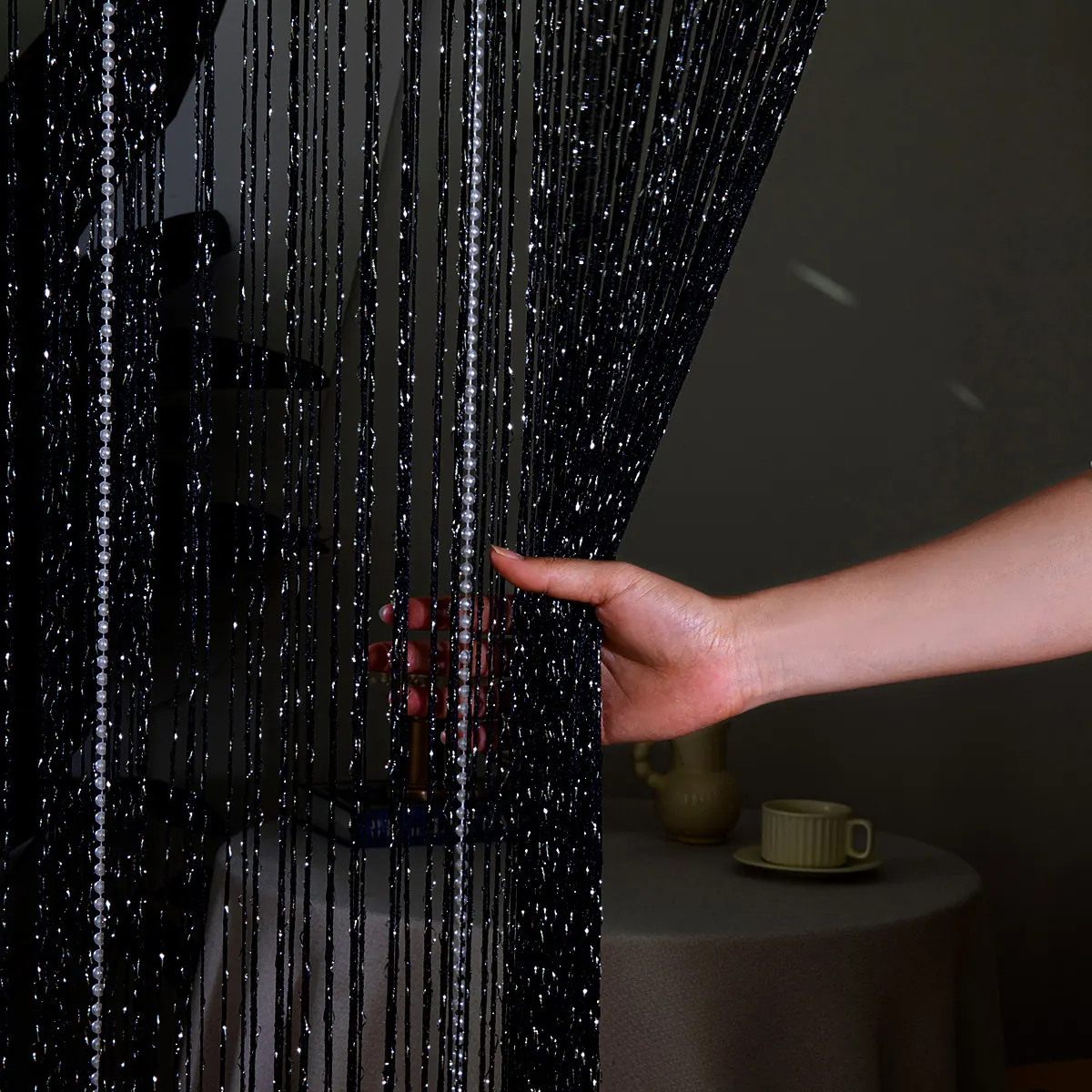 Faux Pearl Beaded Curtain Style 01 construction and application details 4