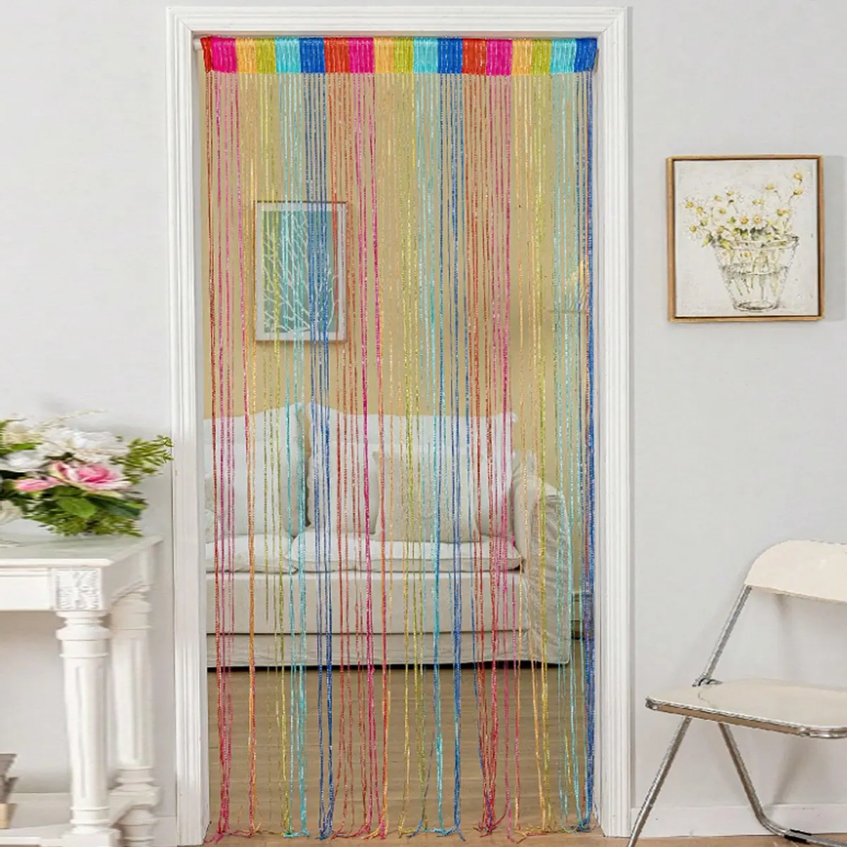 Flat Silver Metallic Foil Curtain Style 03 construction and application details 4