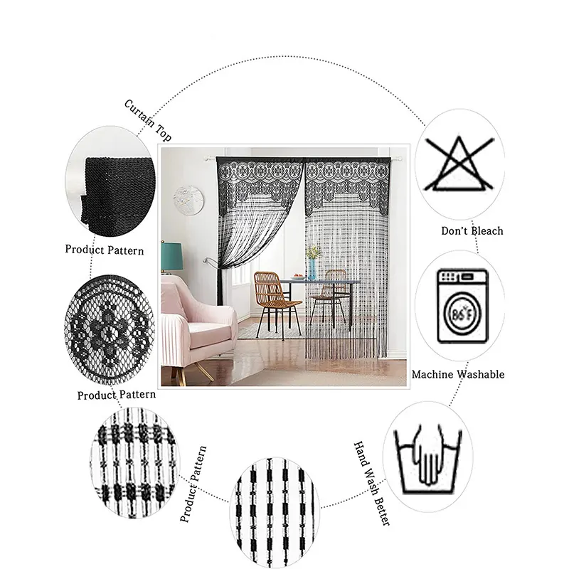 Jacquard Pattern String Curtain Style 02 construction and application details 1